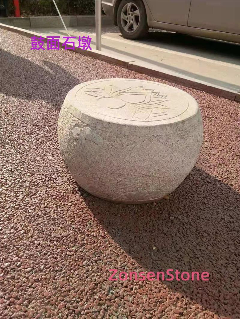 Drum-shaped stone pier
