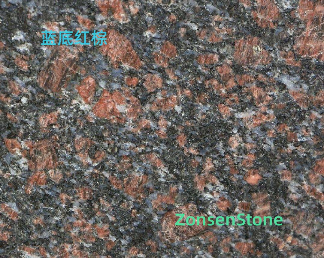 blue base with reddish brown