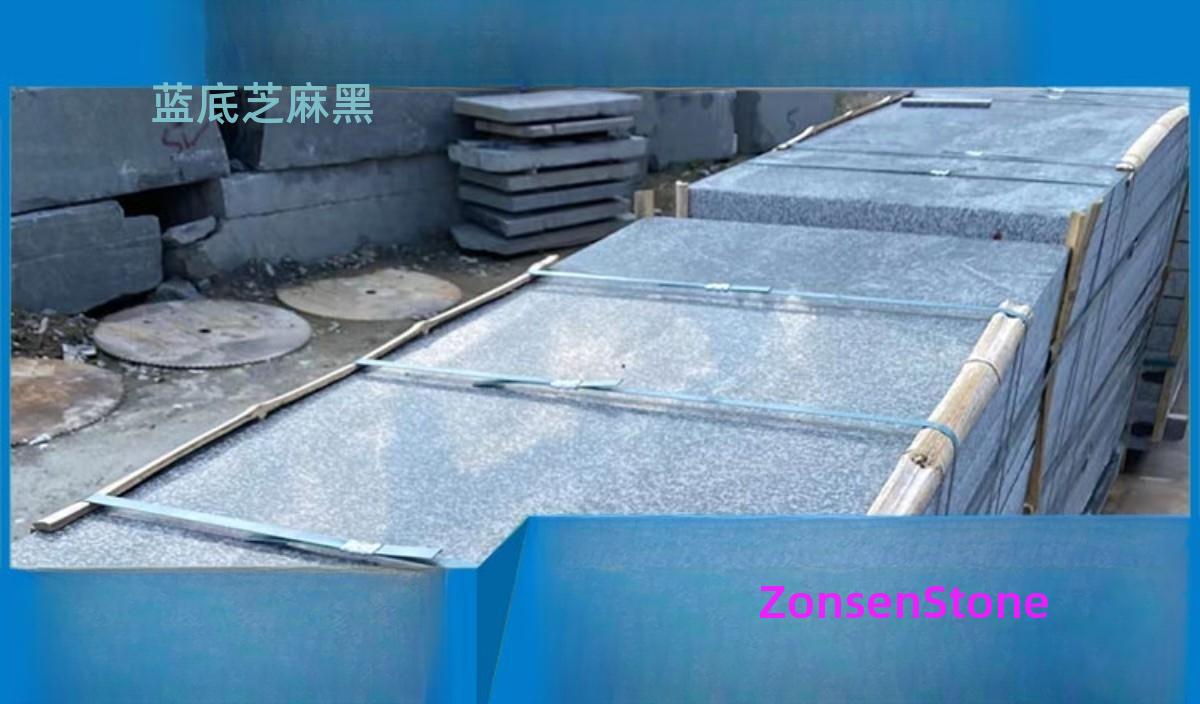 Blue background with sesame black