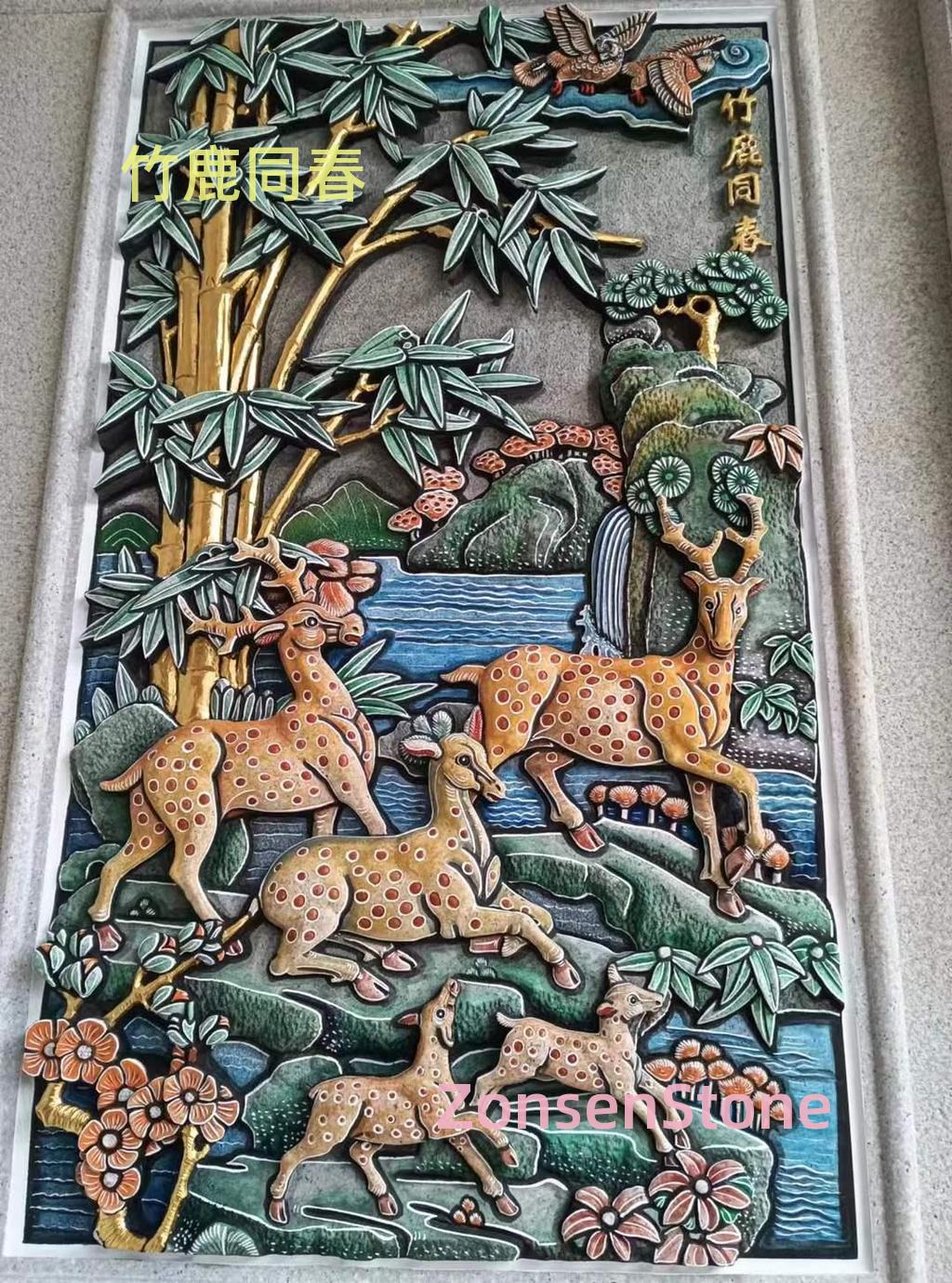 Bamboo and deer in spring