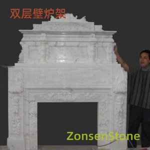 Double fireplace mantle