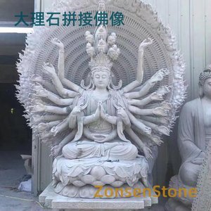 Marble mosaic Buddha statue