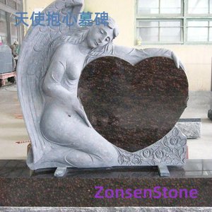 Angel Embracing Heart Tombstone