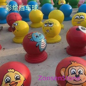 Painted parking bollards