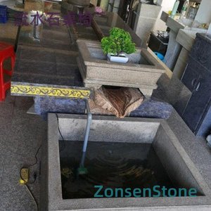 Flowing water stone table and chairs