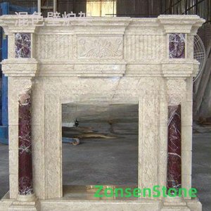 Mixed-color fireplace mantle
