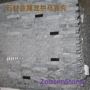 Stone and metal mixed mosaic