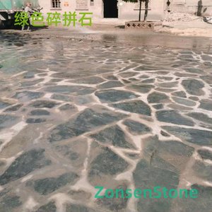 Green mosaic stones