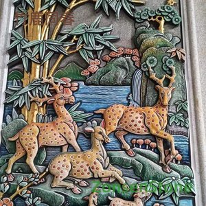 Bamboo and deer in spring